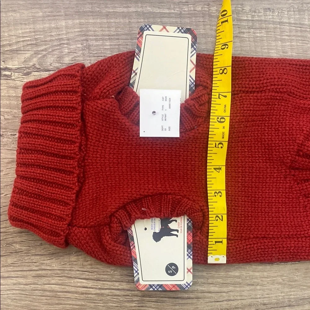 Barkley & Finn Red Dog Sweater with White Reindeer Design